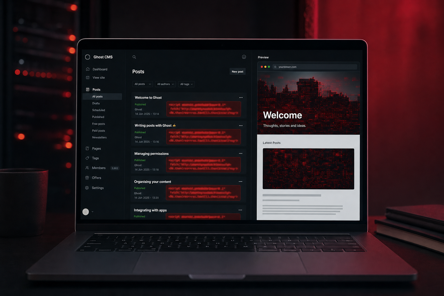 Ghost CMS sofre ataque ClickFix via SQL injection em 700 dominios