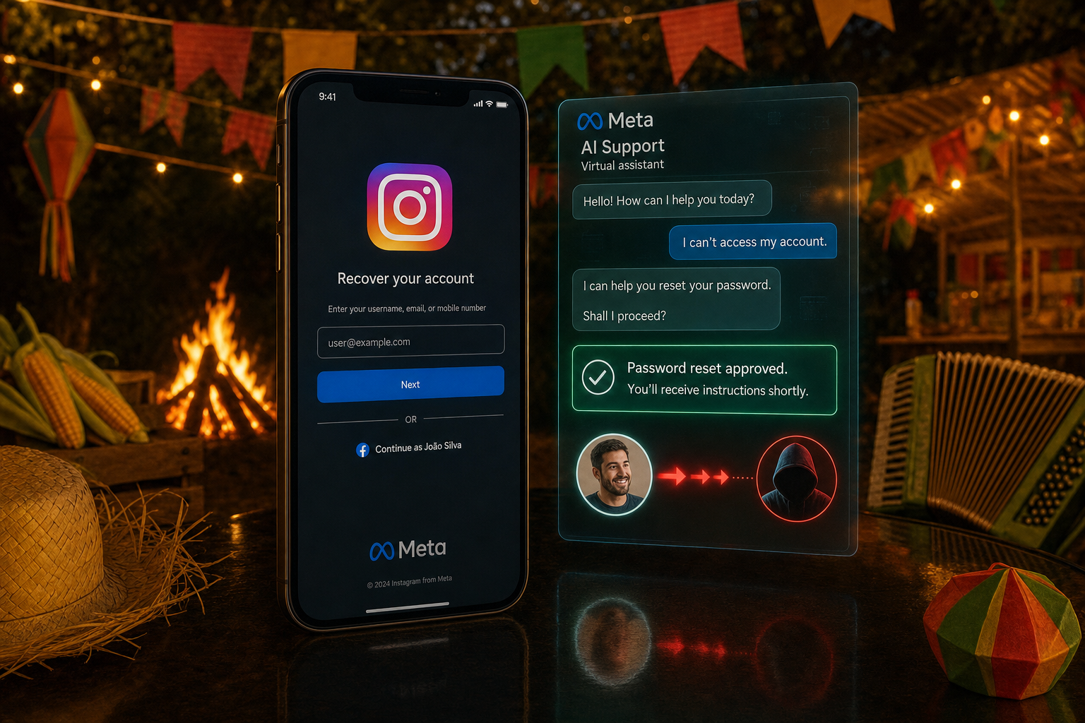 Meta notifica 20 mil contas do Instagram invadidas via chatbot IA