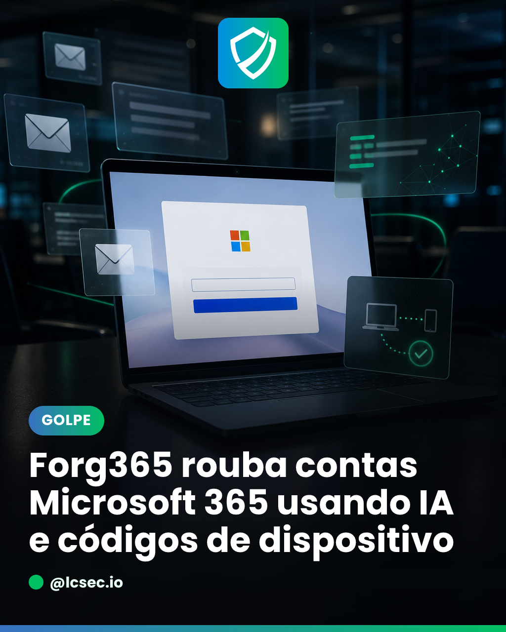 Forg365 rouba contas Microsoft 365 com AiTM e codigos de dispositivo